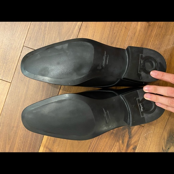 SOLD New Ferragamo Double Monkstrap Dress Shoes - Black - Picture 3 of 5